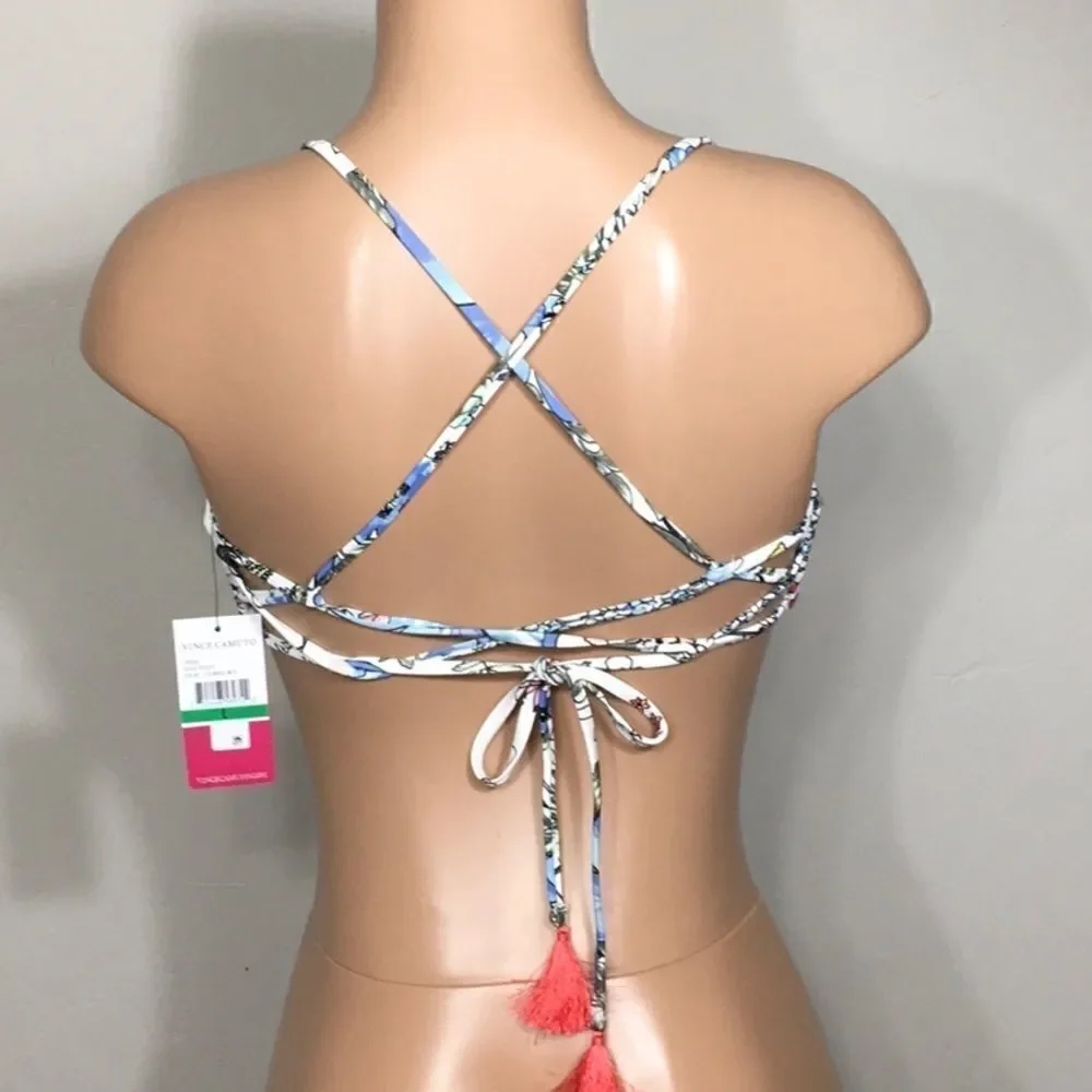 Vince Camuto reversible floral bikini top. NWT